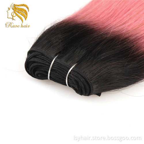 Light Pink Human Hair Weave Bundles Ombre Pink Hair Original Brazilian Platinum Pink Color Hair Extensions